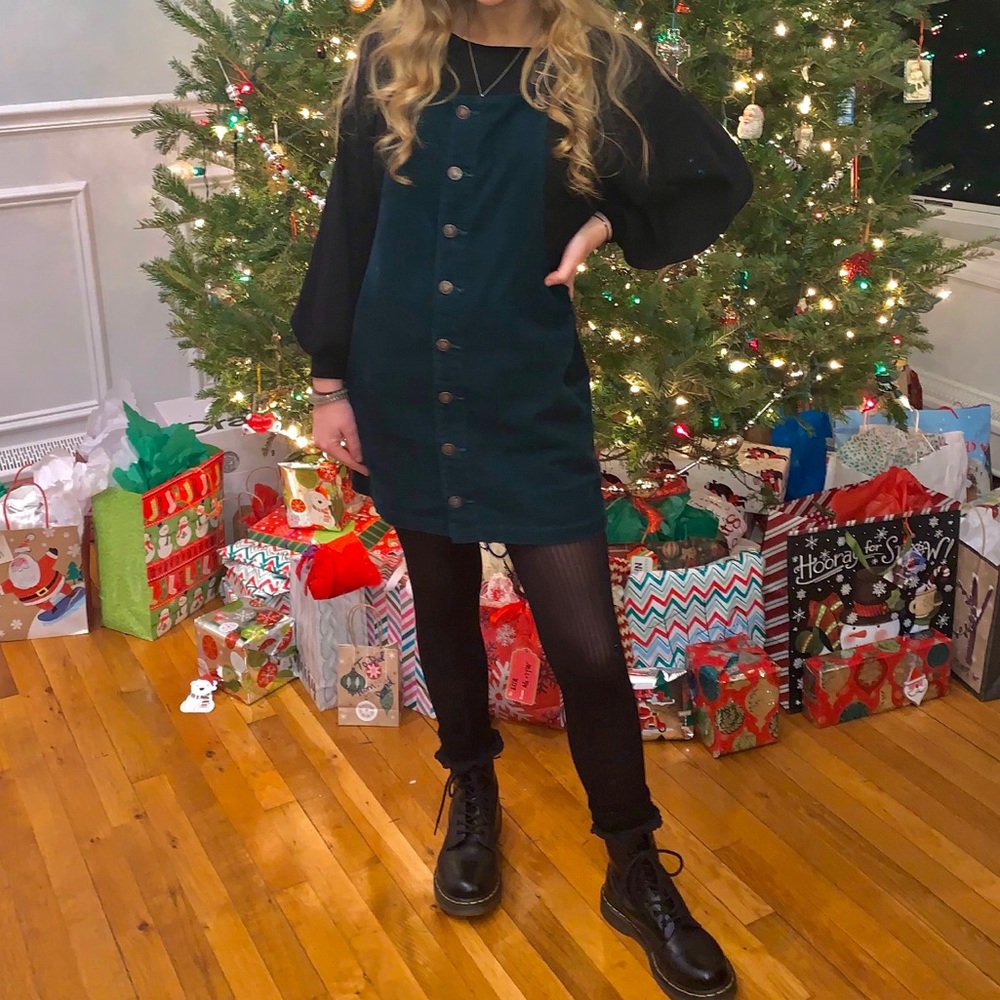 Green Overall Dress